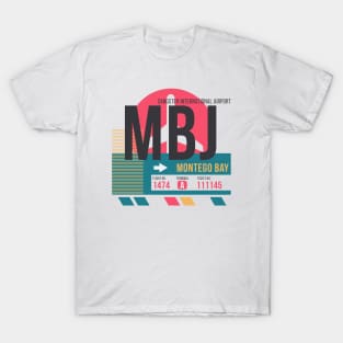 Montego Bay (MBJ) Airport Code Baggage Tag T-Shirt